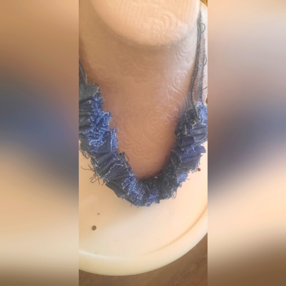 HAND MADE DENIM NECKLACE